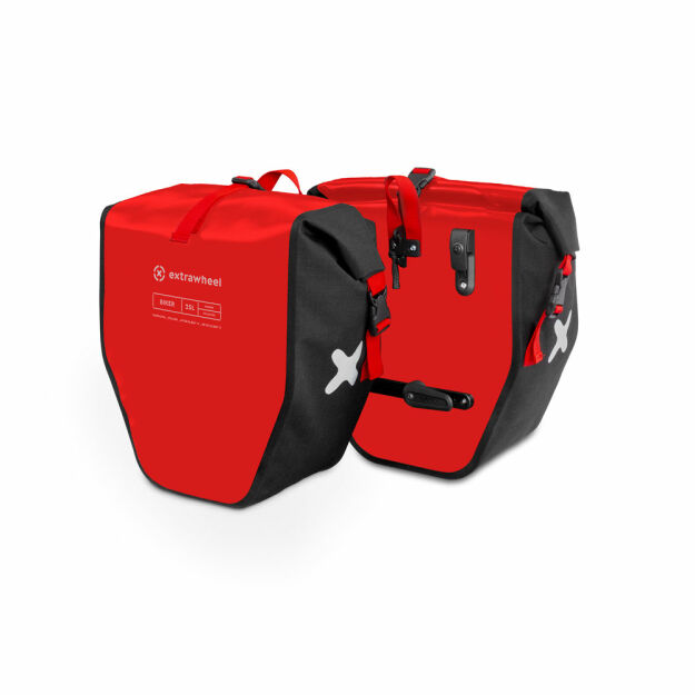 Bicycle panniers Extrawheel Biker Red-Black 50L