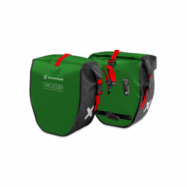 Bicycle panniers Extrawheel Rider Green-Black 30L